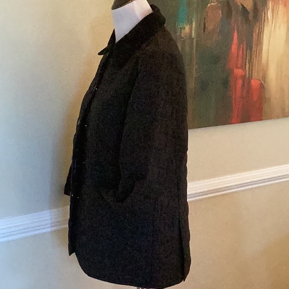 Tommy Hilfiger woven black quilted snap front shirt jacket w/cordu… - Picture 4 of 11